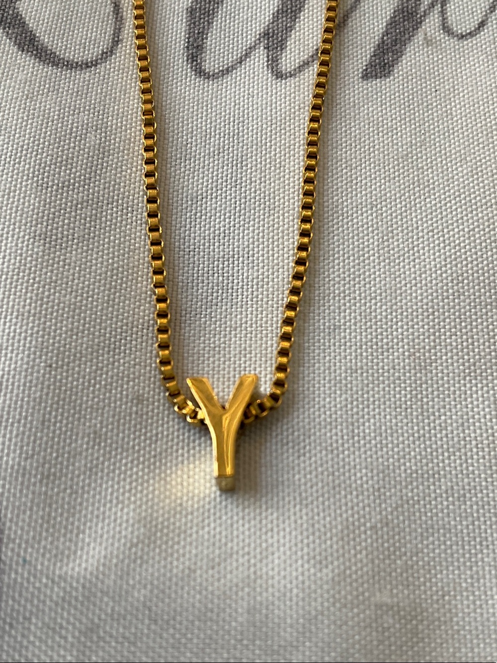 Gold Letter Stainless Steel Y Pendant Necklace - Women Jewelry